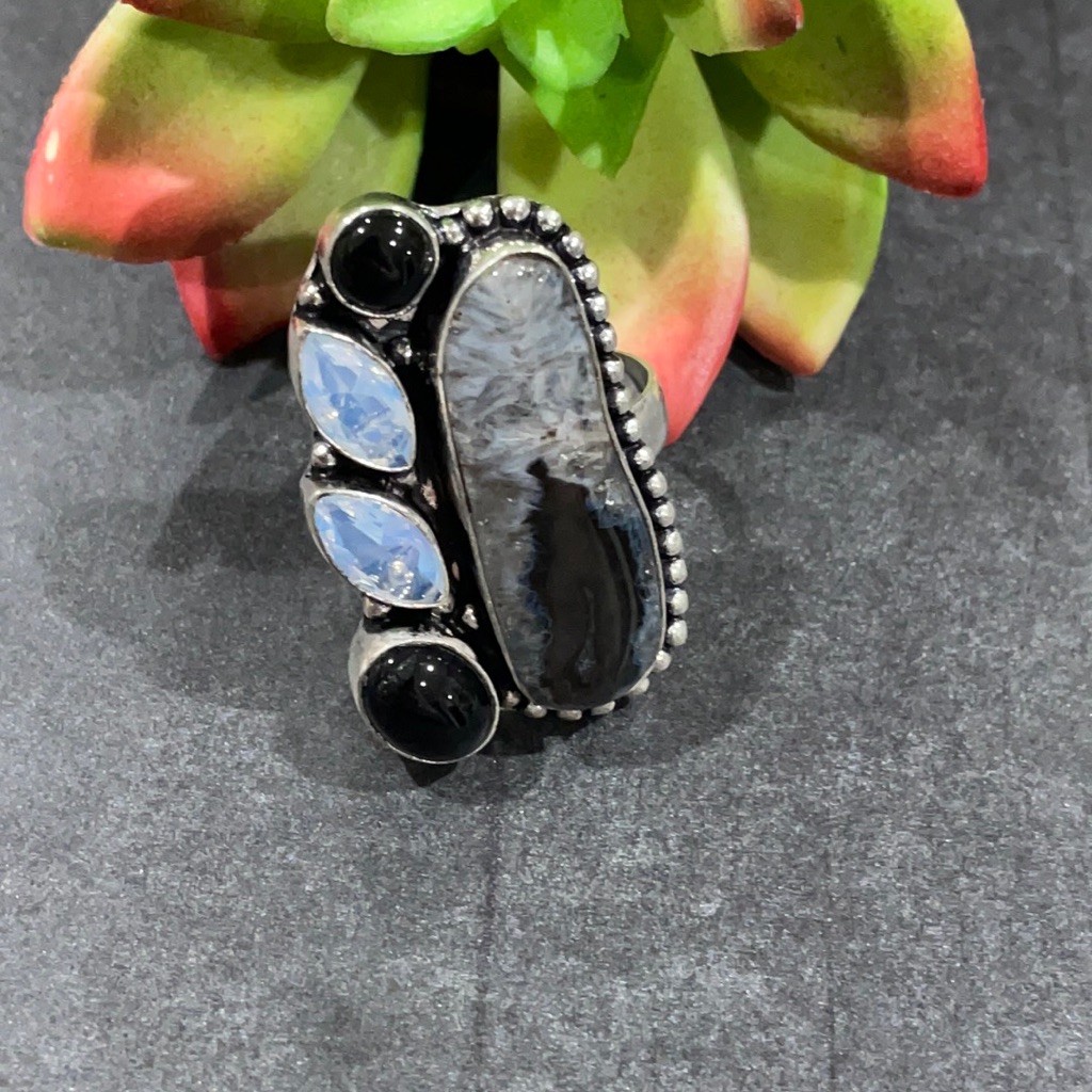 Agate & Opal Ring